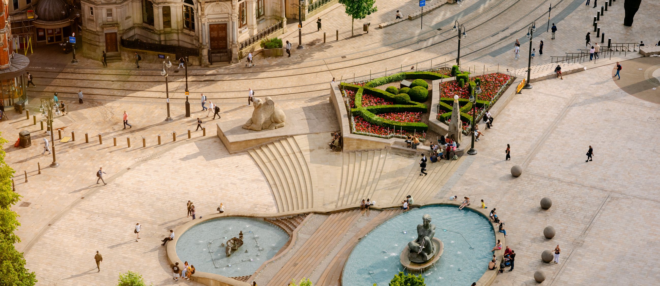 Birmingham city centre public realm viewed from above
